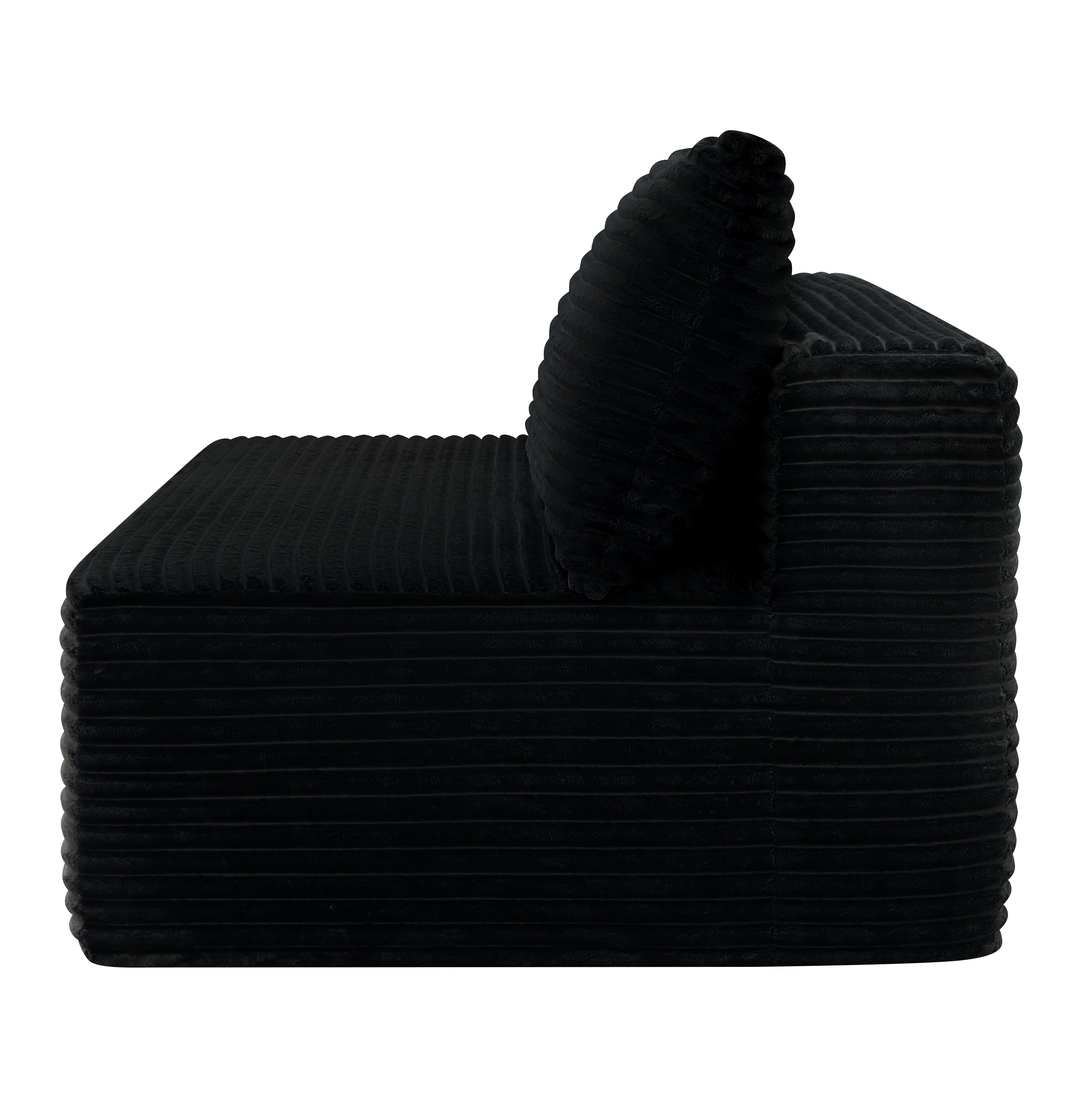 58-inch 2 Seat Median Longue With Plush Black Velvet, Cup Holder, Flexible Matching, Mainly For Living Room Use._maomaolike.com